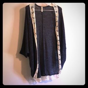 Navy Cardigan with Lace!